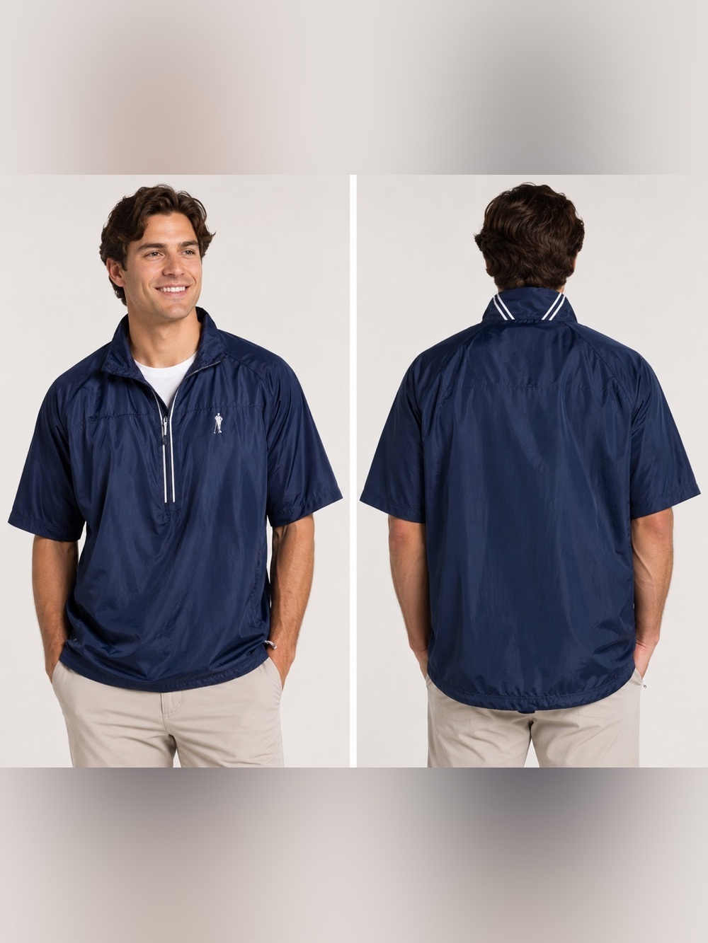 Sunice Winston Navy Blue Short Sleeve Pullover Windshirt Payne’s Valley L Large